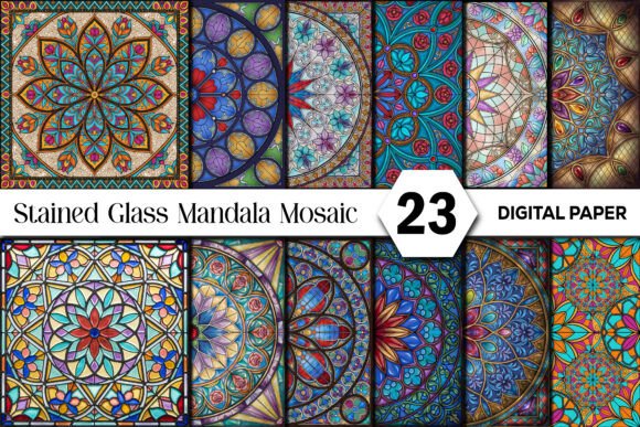 Download Stained Glass Mandala Mosaic Background - Mandala Collection