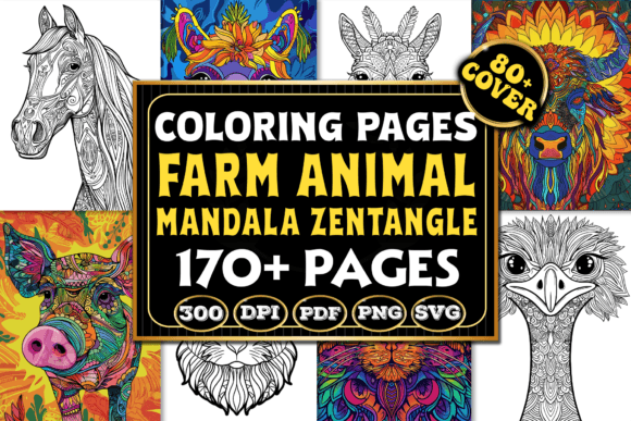Download Farm Animal Mandala Zentangle Coloring - Mandala Collection
