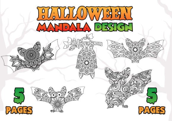 Download Halloween Mandala Design Bat Vol 04 - Mandala Collection
