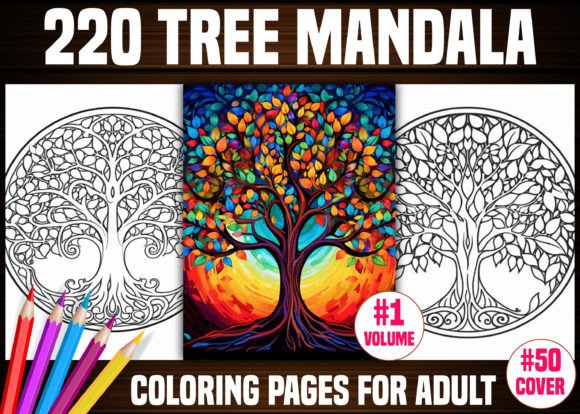 Download 220 Tree Mandala Coloring Pages - KDP - Mandala Collection