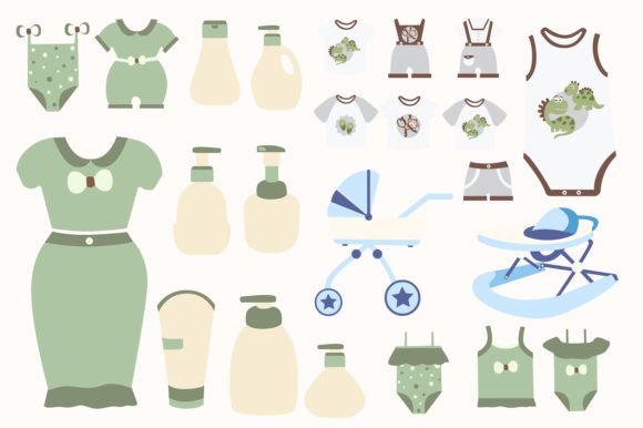 Download Clothes and Skincare for Kids Vector Set - Premium Resources
