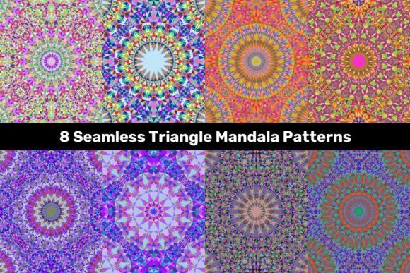 Download 8 Seamless Triangle Mandala Patterns - Mandala Collection
